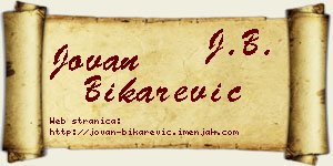 Jovan Bikarević vizit kartica